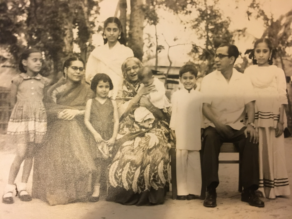 old black and white family photo in India 