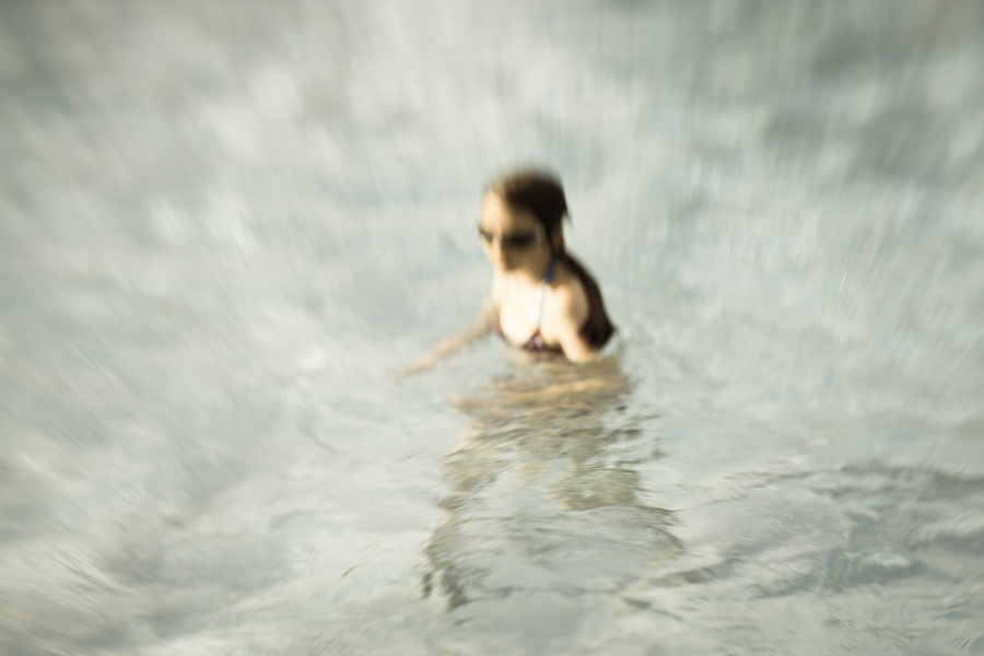 girl in outdoor pool
